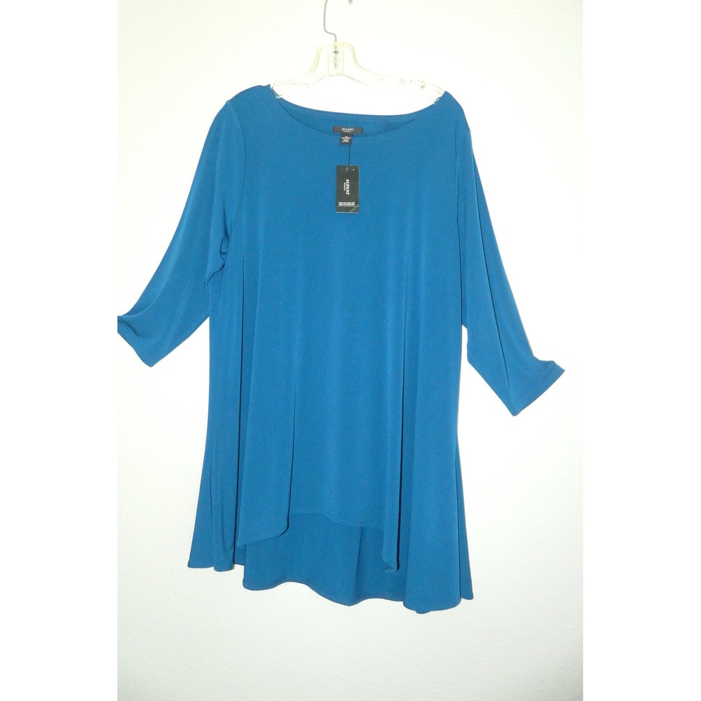 Alfani Woman Teal Blue Tunic Top 2X NWT Business Casual Comfort Layer Vacation
